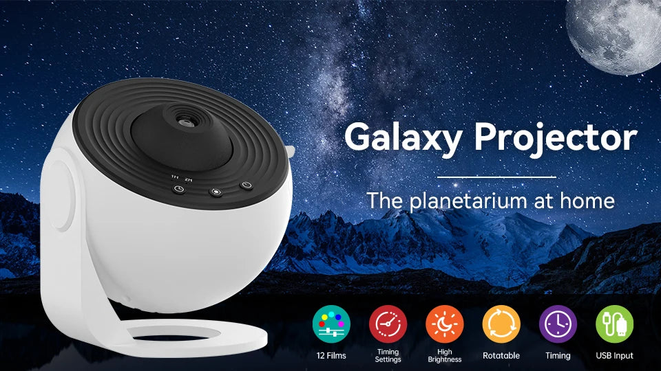 Projetor Galáxia Céu Estrelado 360°