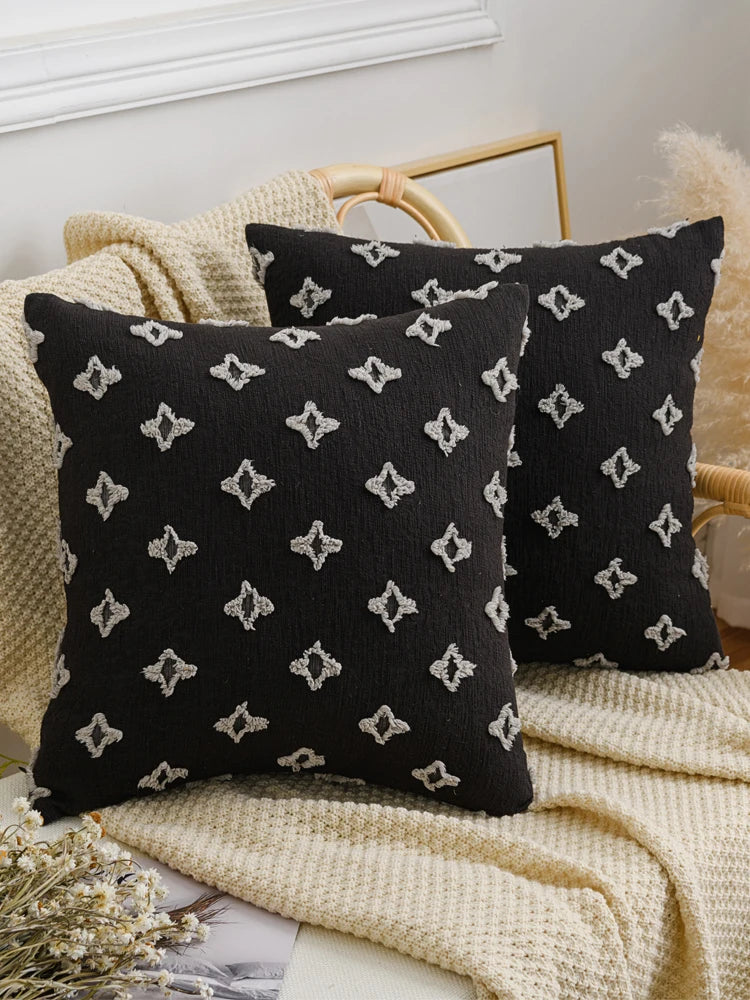 Capa de Almofada Jacquard Geométrica