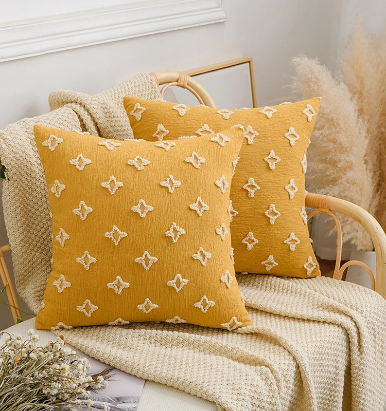 Capa de Almofada Jacquard Geométrica