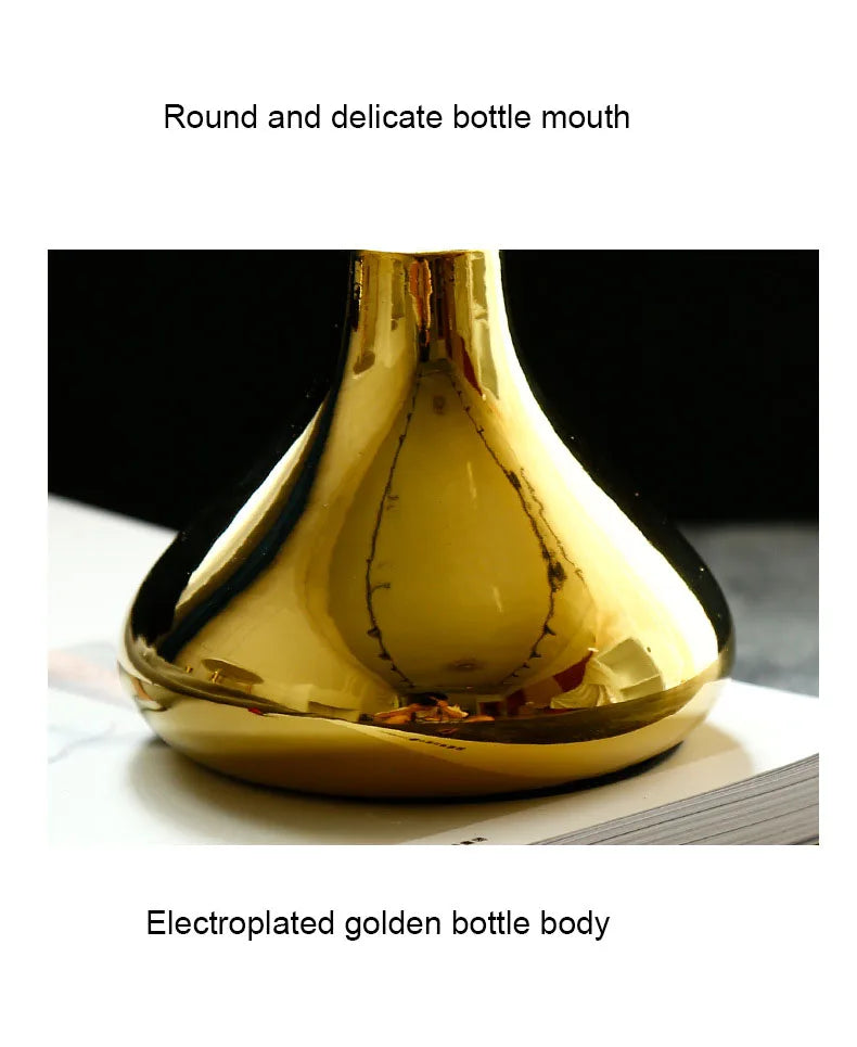 Vaso Decorativo Dourado Minimalista