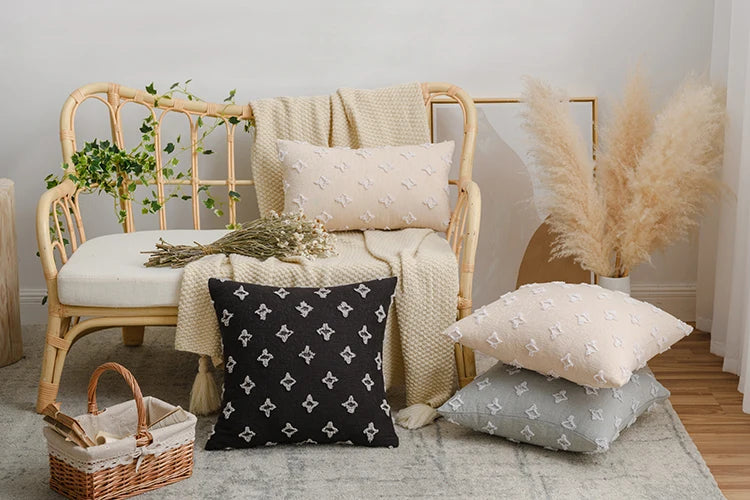 Capa de Almofada Jacquard Geométrica