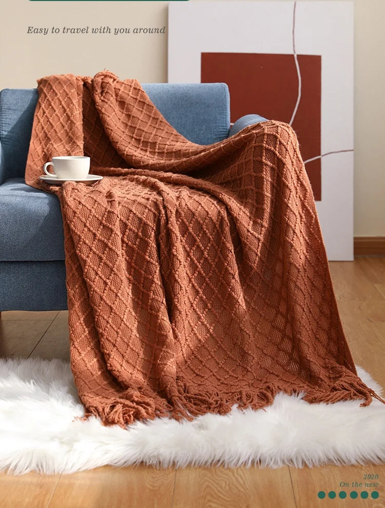 Manta Decorativa Texturizada para Sofá ou Cama