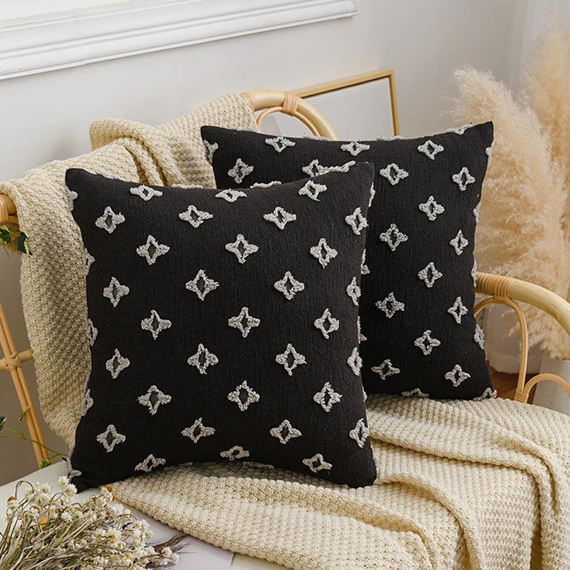 Capa de Almofada Jacquard Geométrica