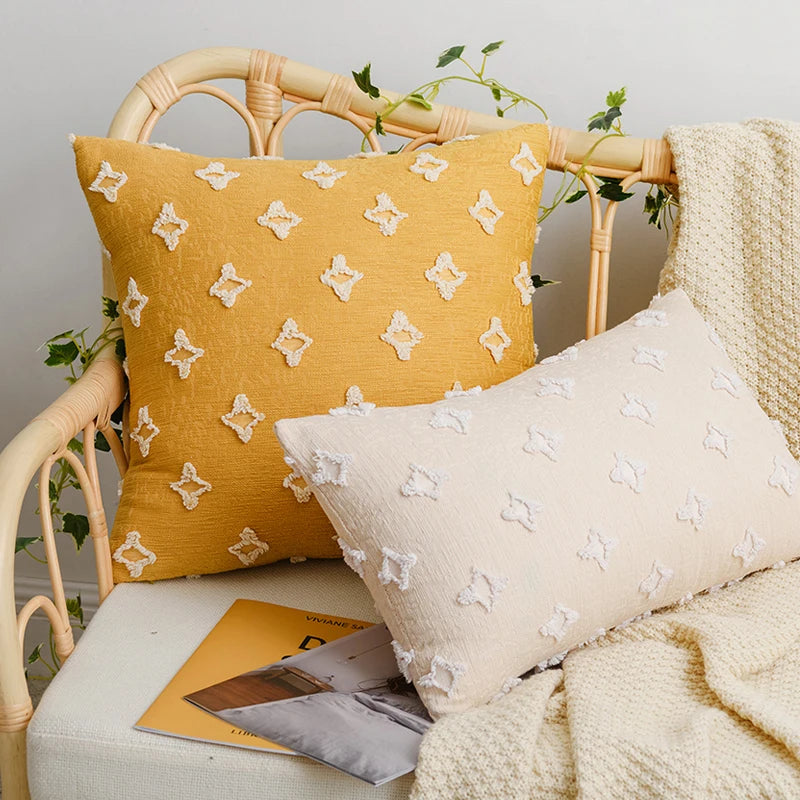 Capa de Almofada Jacquard Geométrica