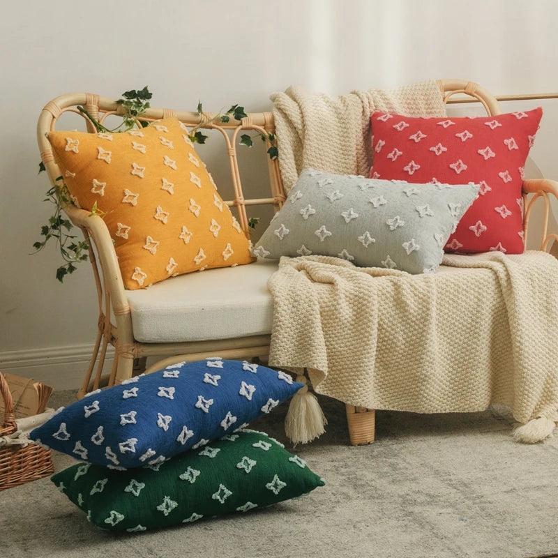Capa de Almofada Jacquard Geométrica
