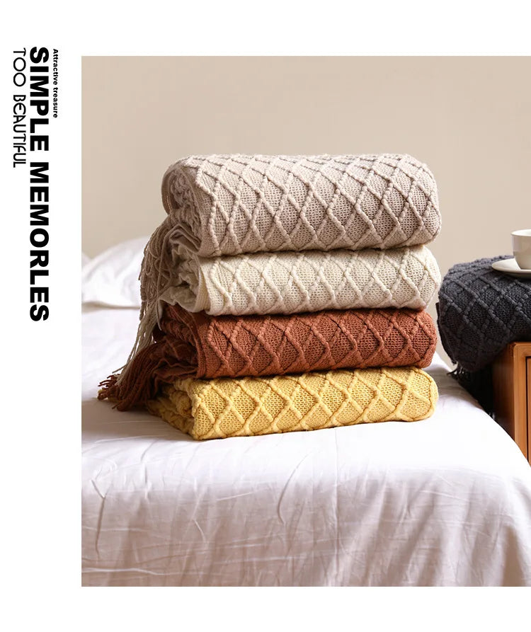 Manta Decorativa Texturizada para Sofá ou Cama