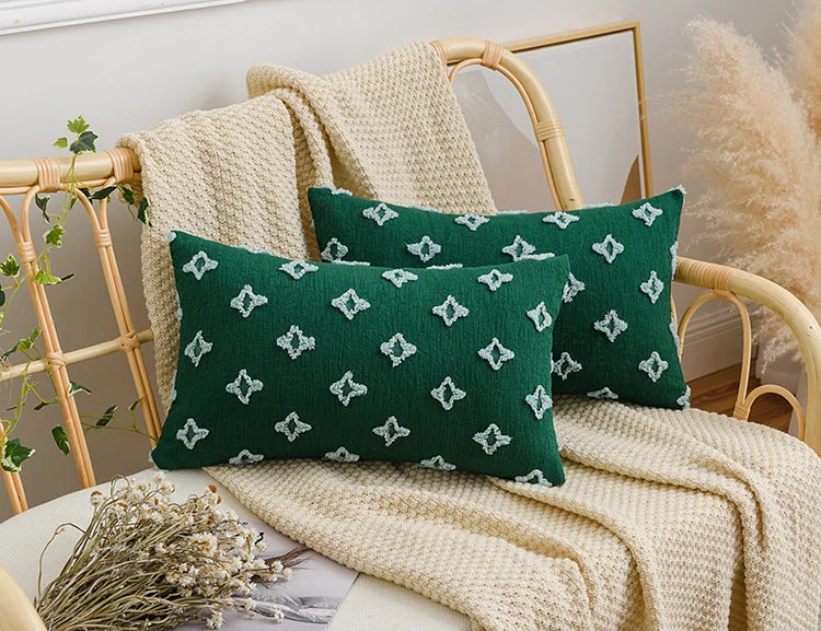 Capa de Almofada Jacquard Geométrica