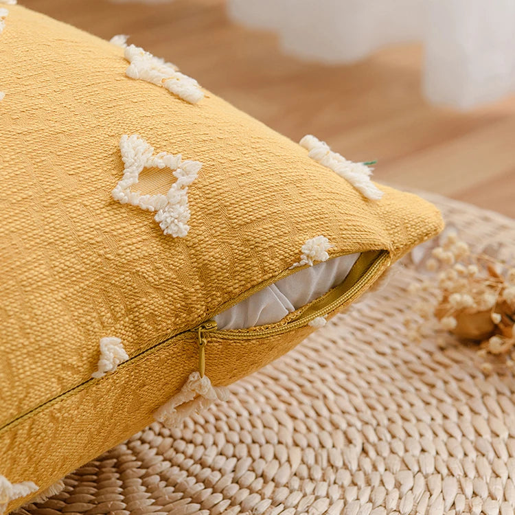 Capa de Almofada Jacquard Geométrica