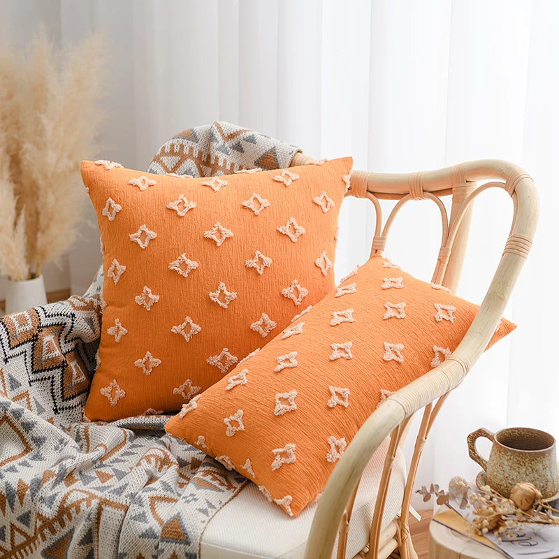 Capa de Almofada Jacquard Geométrica