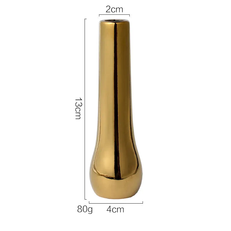 Vaso Decorativo Dourado Minimalista
