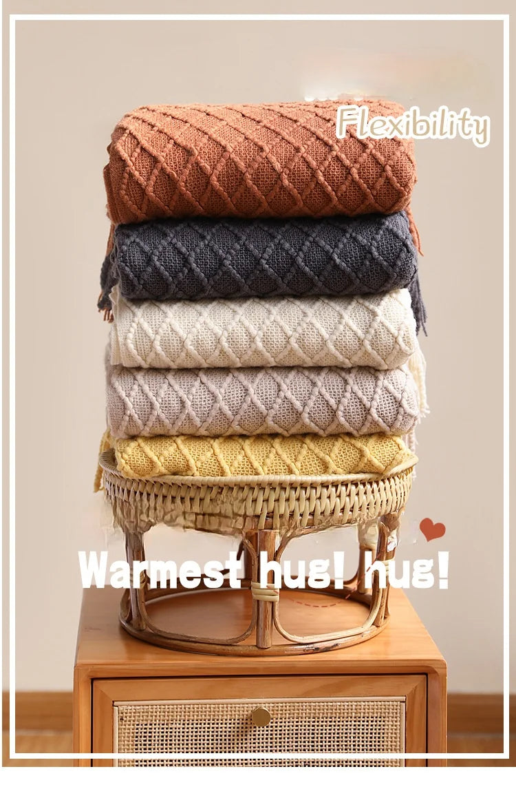 Manta Decorativa Texturizada para Sofá ou Cama