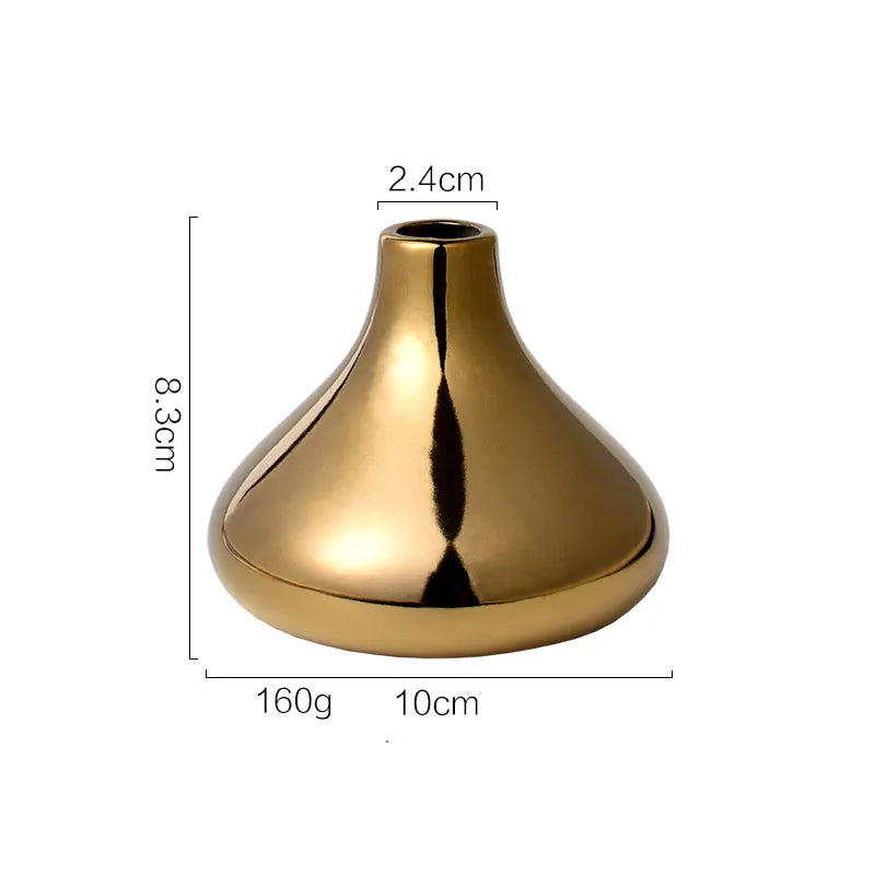 Vaso Decorativo Dourado Minimalista