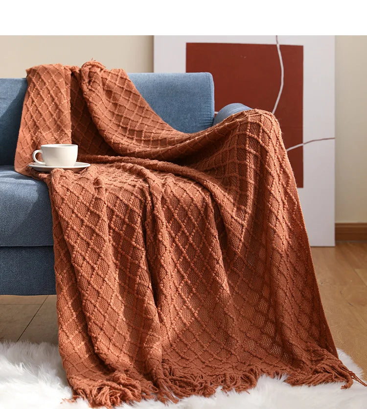Manta Decorativa Texturizada para Sofá ou Cama