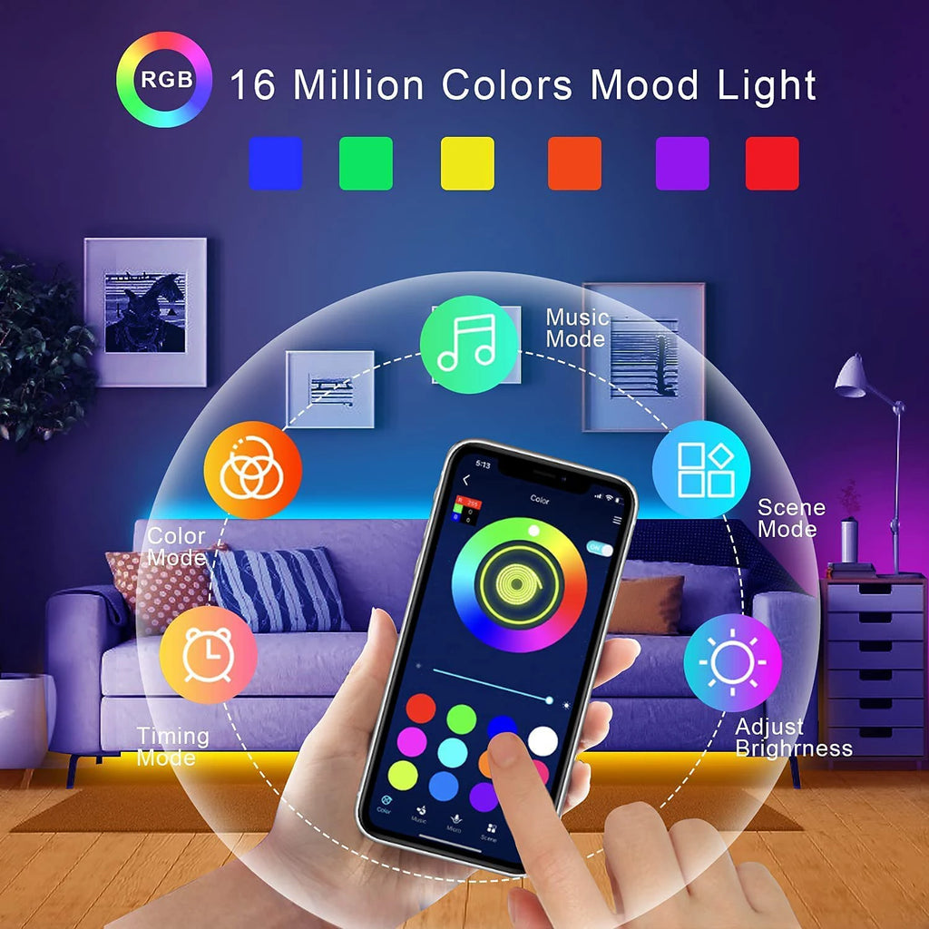 Fita LED RGB Inteligente com App + Controle