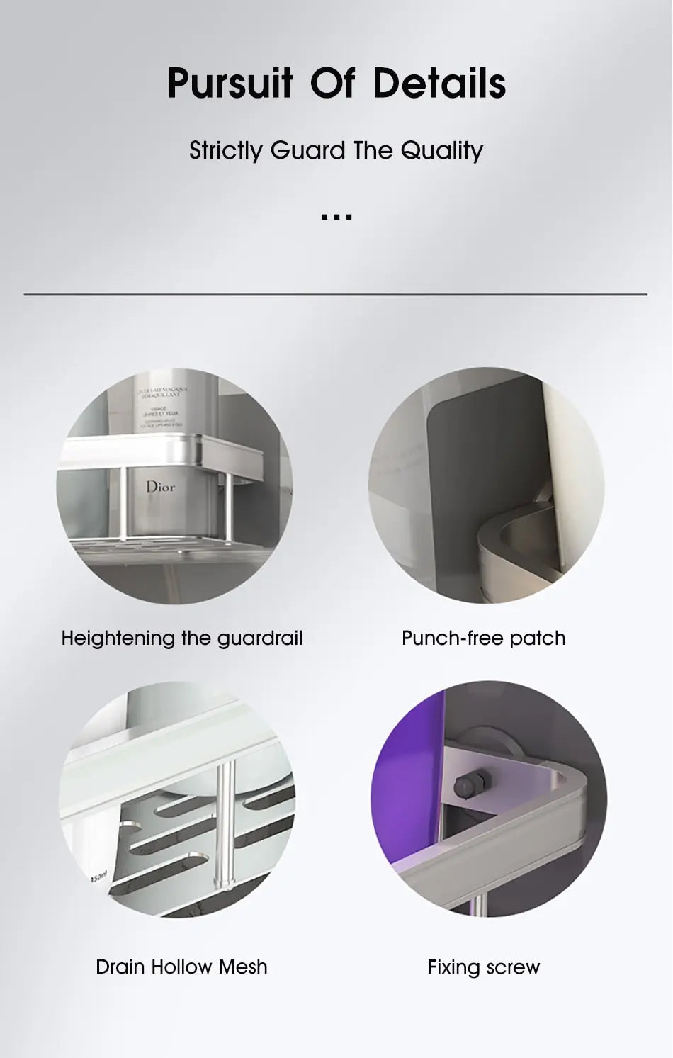 Prateleira de Canto para Banheiro Adesiva