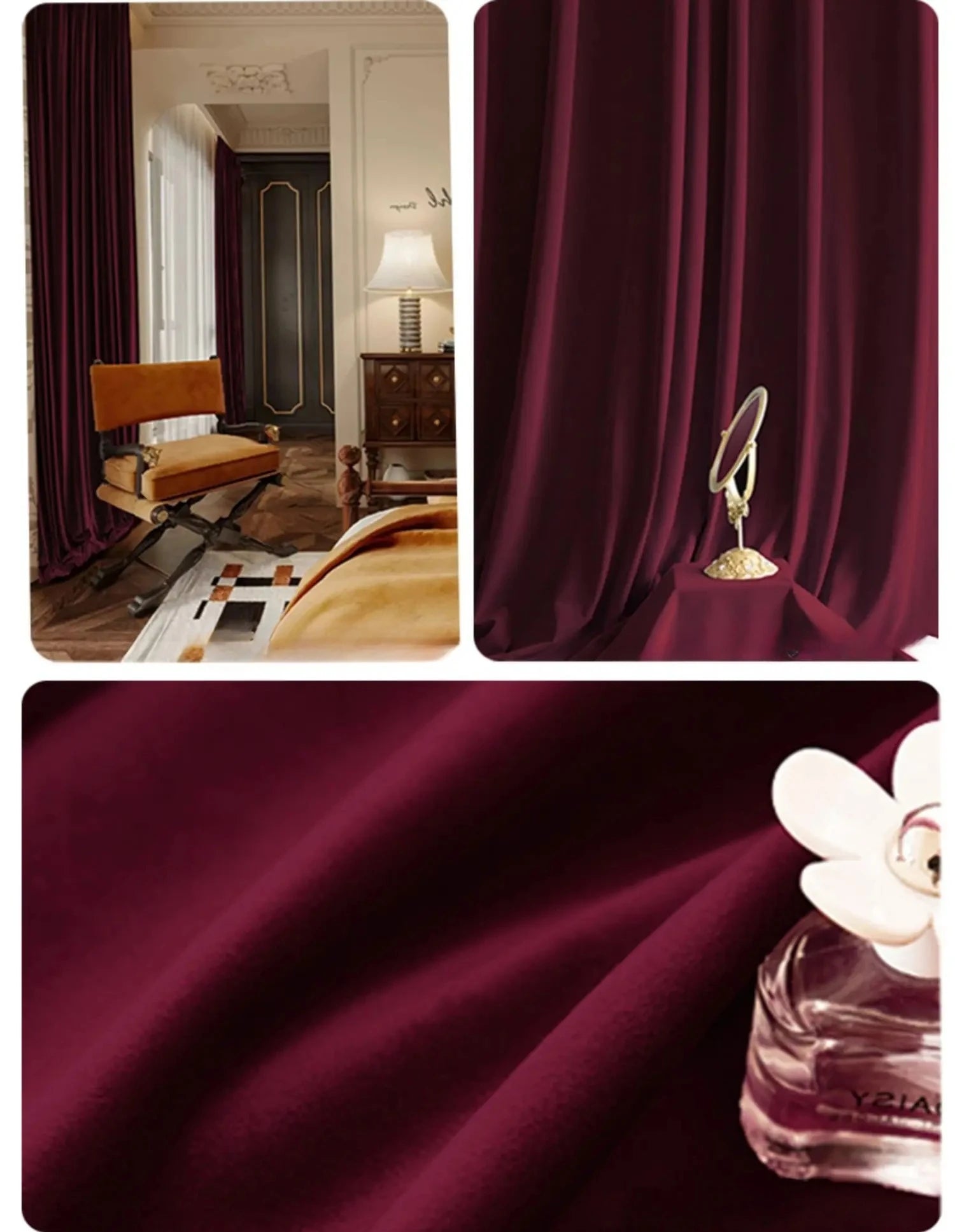 Cortina Veludo Burgundy Imperial