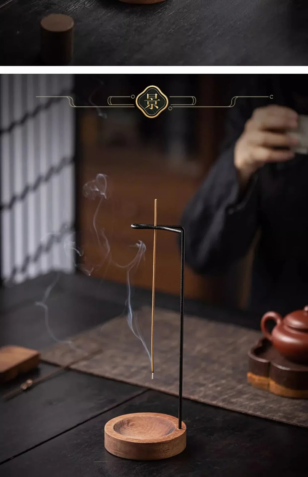 Porta-Incenso Invertido Criativo em Madeira – Design Minimalista Zen