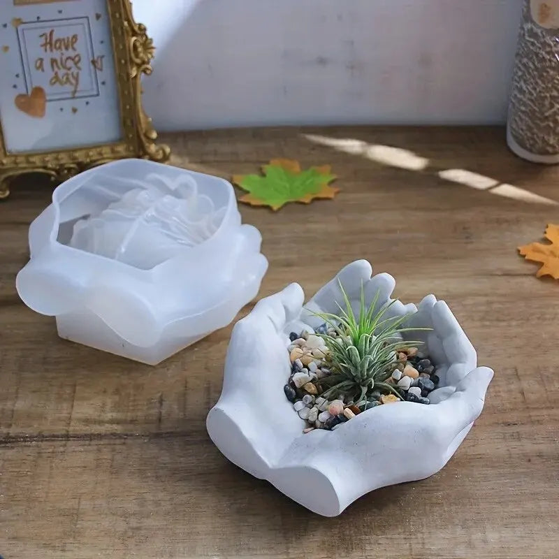 Molde de Silicone Mãos – Porta-Velas, Joias e Artesanato em Resina (DIY)