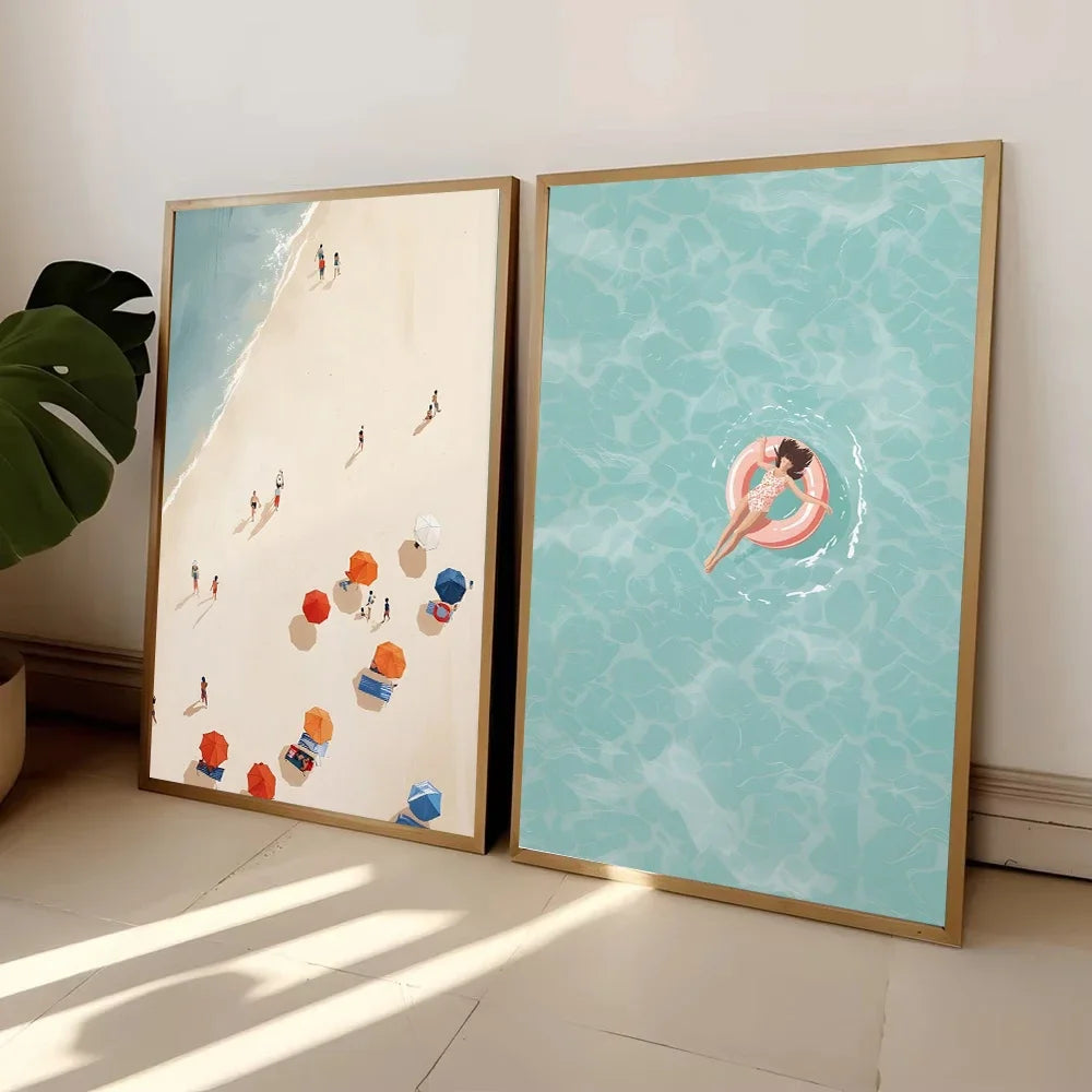 Kit Quadros Modernos Azul Praia