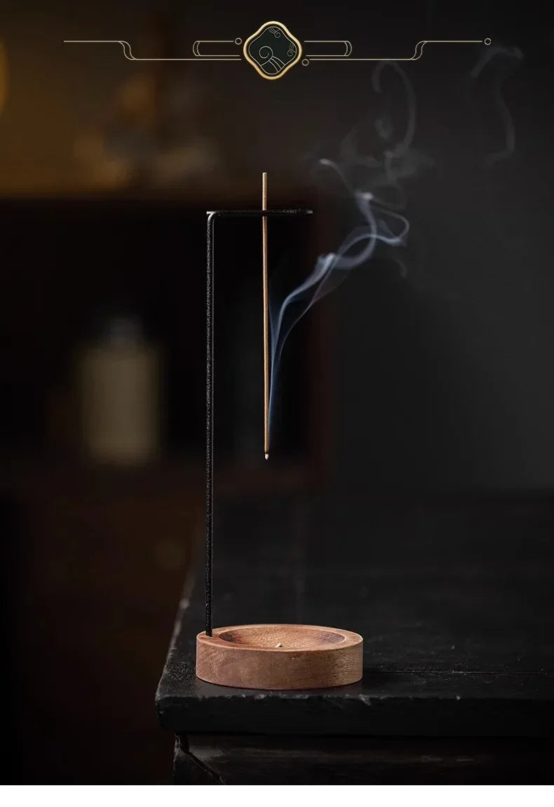 Porta-Incenso Invertido Criativo em Madeira – Design Minimalista Zen