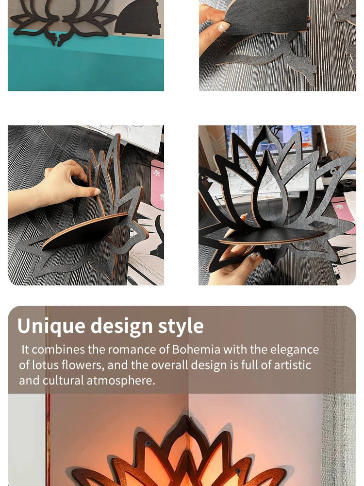 Decoração de Parede Lótus em Madeira