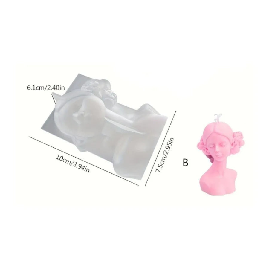 Molde de Silicone Busto Feminino – Vela Escultural 3D para Artesanato DIY