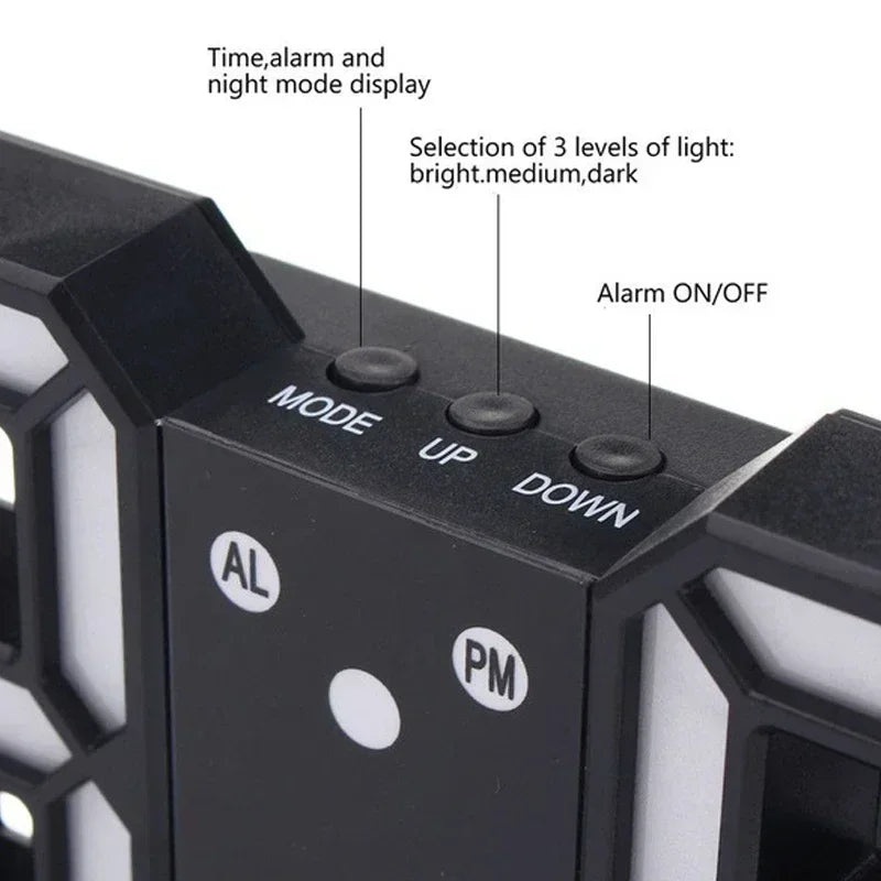 Relógio Digital LED 3D de Parede