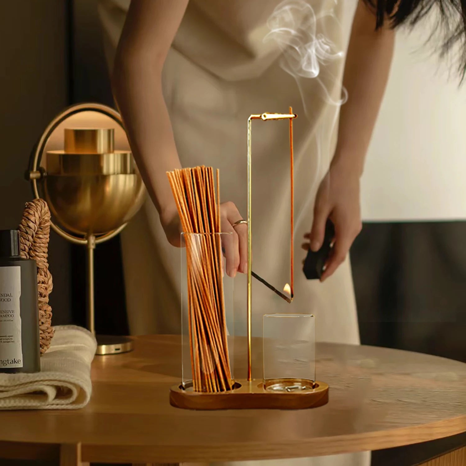 Porta-Incenso Zen com Coletor de Cinzas