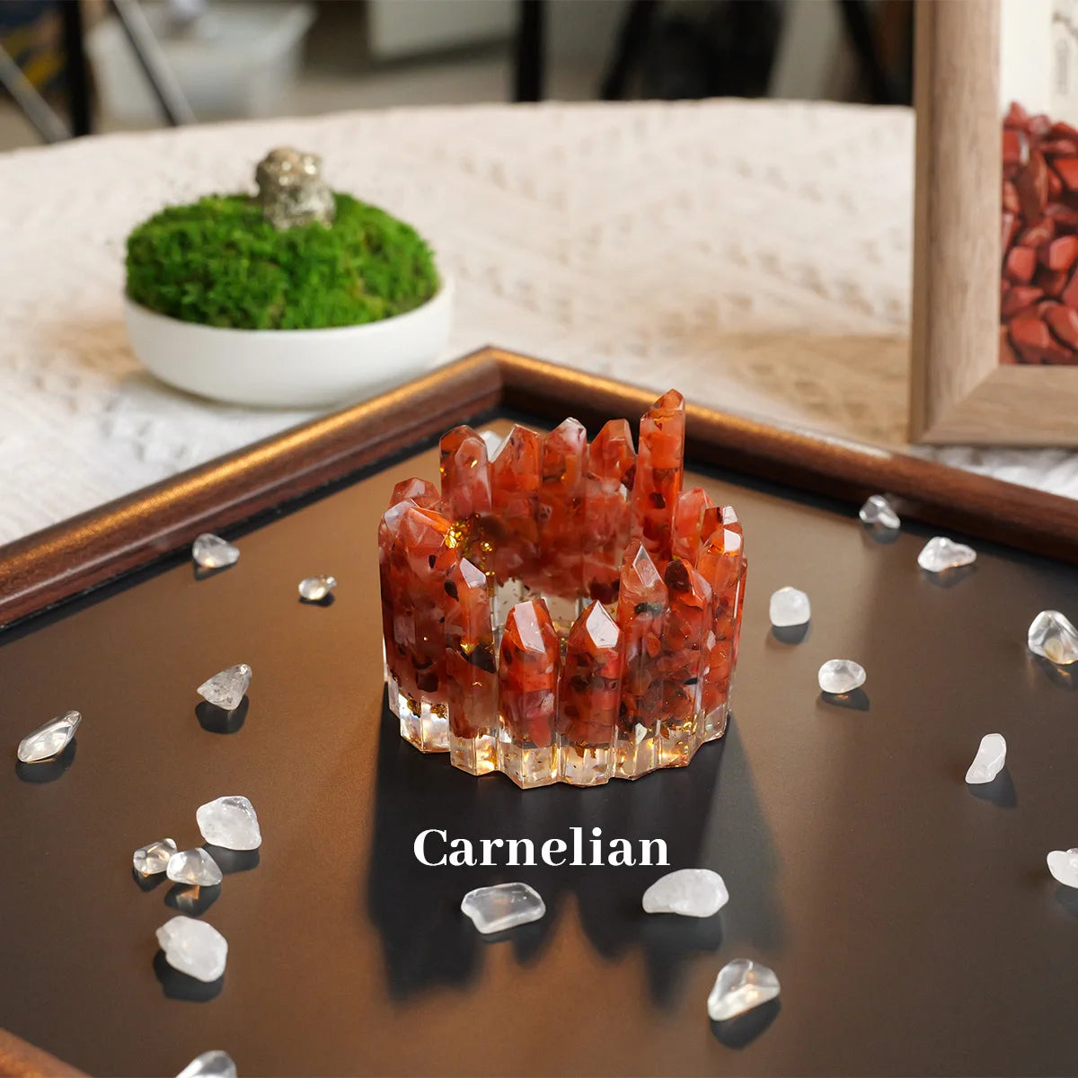 Tigela Energética de Cristais Naturais – Gerador de Energia Feng Shui para Meditação e Decoração