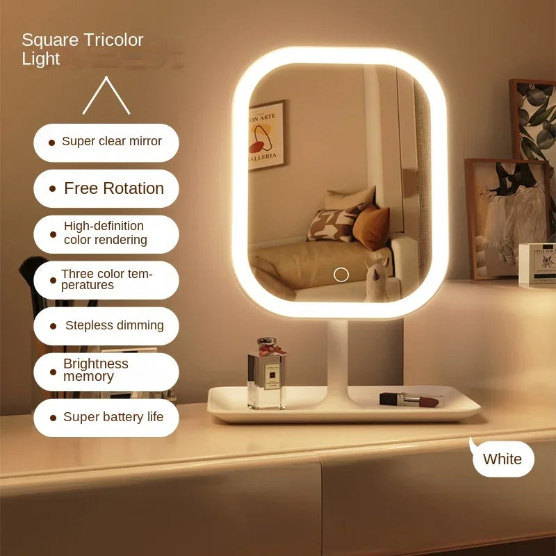 Espelho LED Touch com 3 Tons de Luz