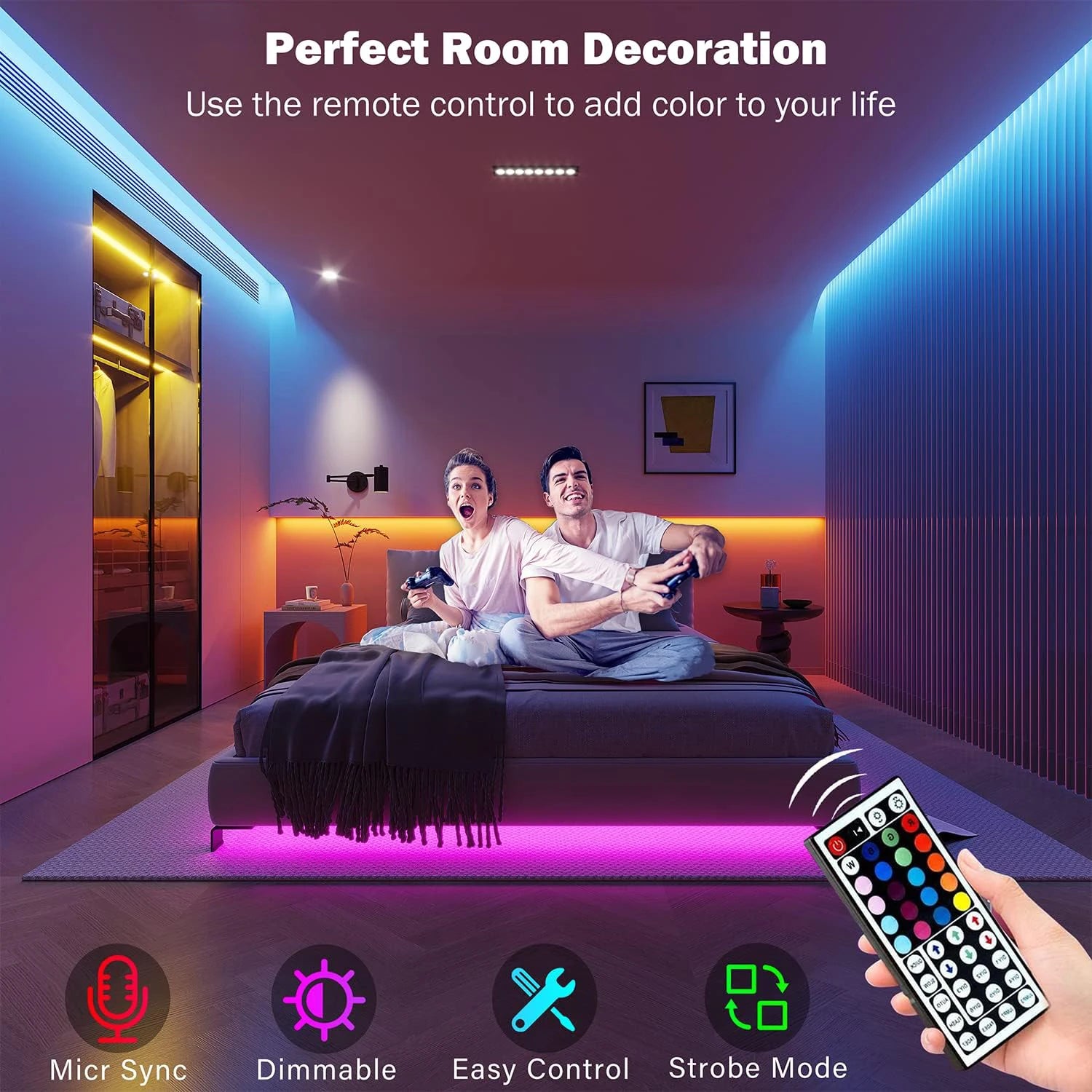 Fita LED RGB Inteligente com App + Controle