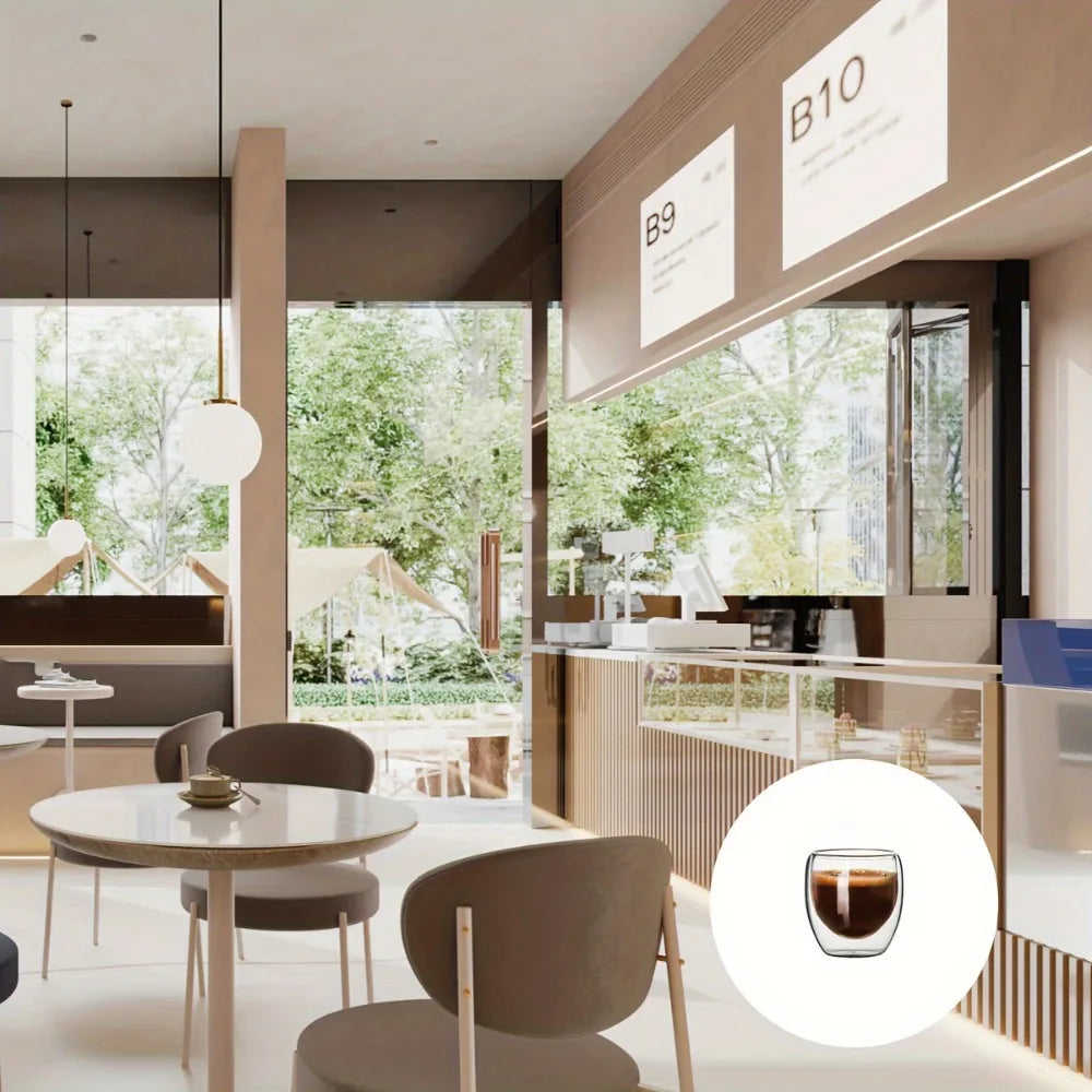 Copos de Vidro Duplo Térmico para Café e Bebidas