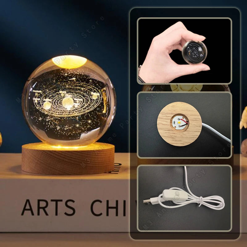 Luminária Globo Galáxia 3D