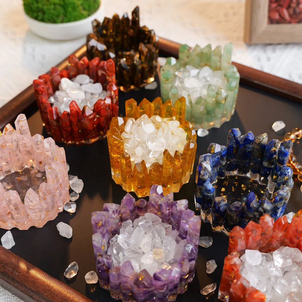Tigela Energética de Cristais Naturais – Gerador de Energia Feng Shui para Meditação e Decoração