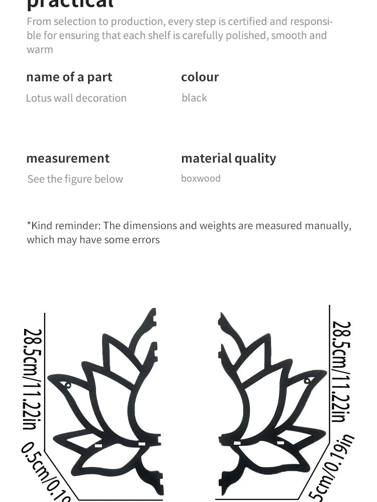 Decoração de Parede Lótus em Madeira