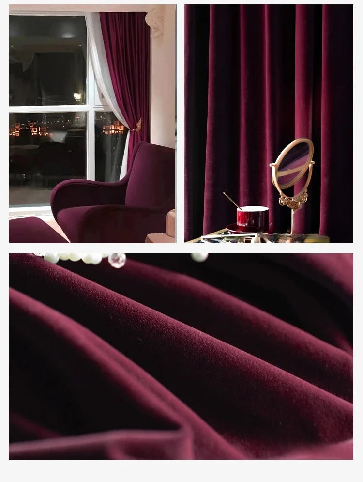 Cortina Veludo Burgundy Imperial