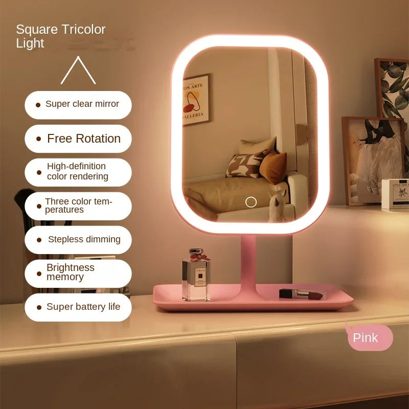 Espelho LED Touch com 3 Tons de Luz